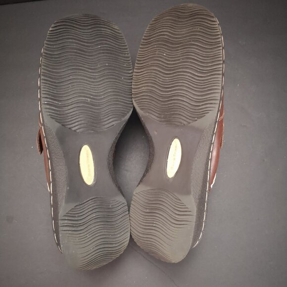 Bare Traps Kismet Ladies Size 7M Dark Brown Leather Upper Slip On Clog Mules - Picture 8 of 9